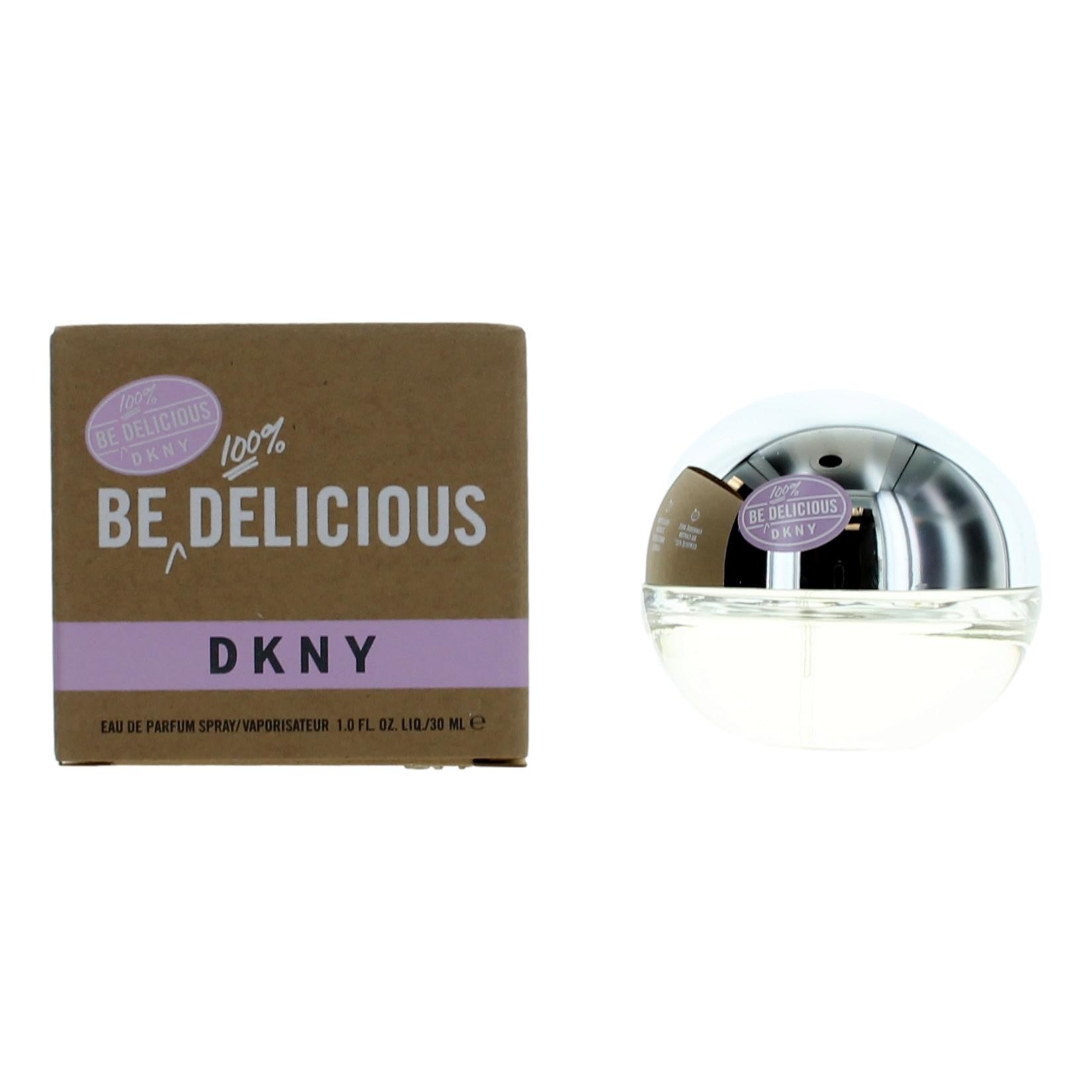 Bottle of Be 100 pct Delicious DKNY by Donna Karan, 1 oz Eau De Parfum Spray for Women